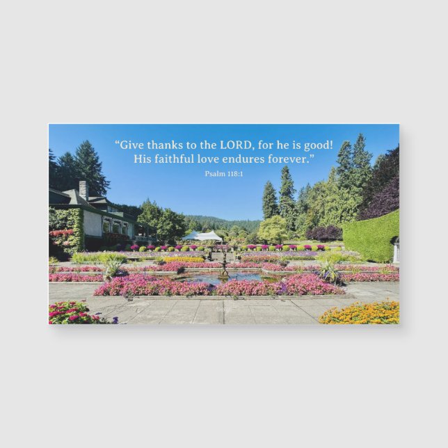 Flower Gardens Give Thanks Inspiring Quote Magnet (Front)