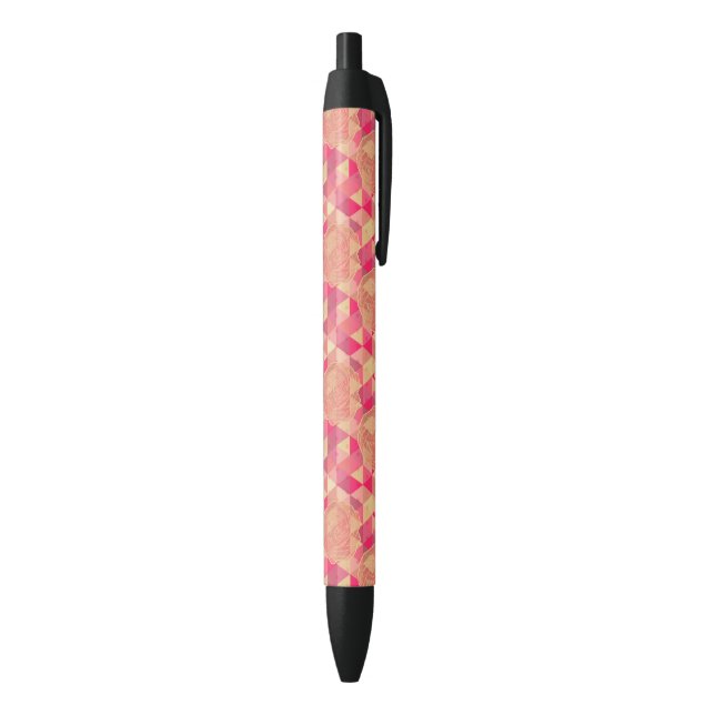 Flower geometrical pattern black ink pen (Bottom (Vertical))