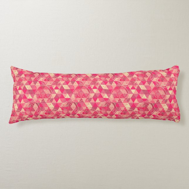 Flower geometrical pattern body pillow (Front)