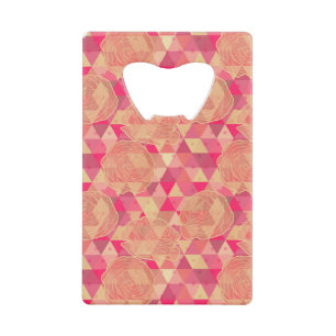 Flower geometrical pattern credit card bottle opener