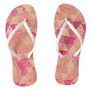 Flower geometrical pattern flip flops