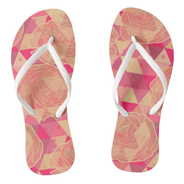Flower geometrical pattern flip flops (Footbed)