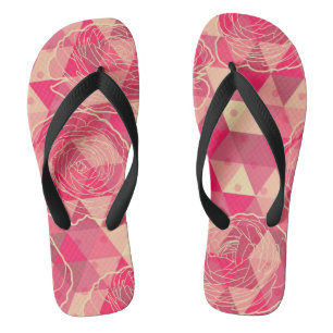 Flower geometrical pattern flip flops