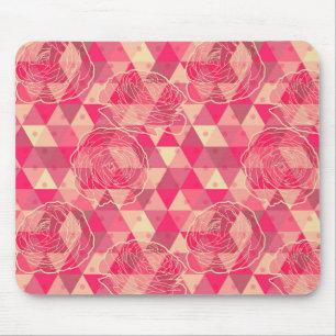 Flower geometrical pattern mouse pad