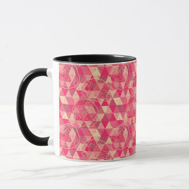 Flower geometrical pattern mug (Left)