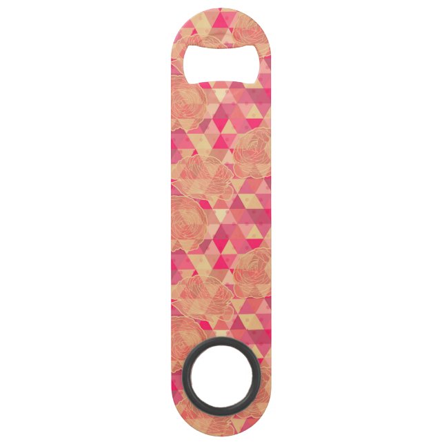 Flower geometrical pattern speed bottle opener (Front)