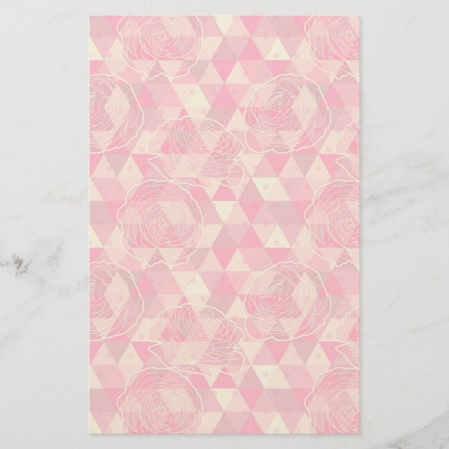 Flower geometrical pattern stationery (Front)