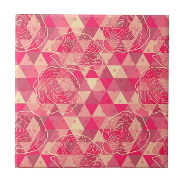 Flower geometrical pattern tile (Front)