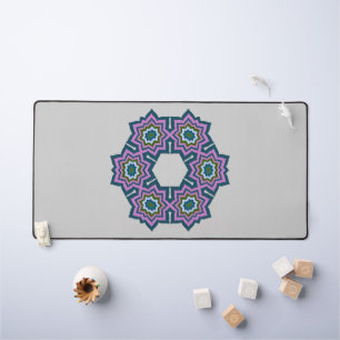 flower geometry mandala pattern design desk mat