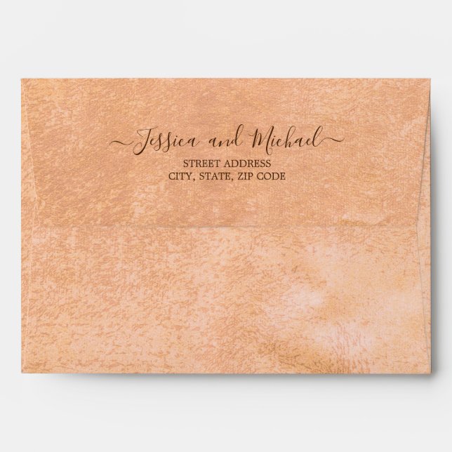  Flower Gerbera on Abstract peach Wedding Envelope (Back (Top Flap))