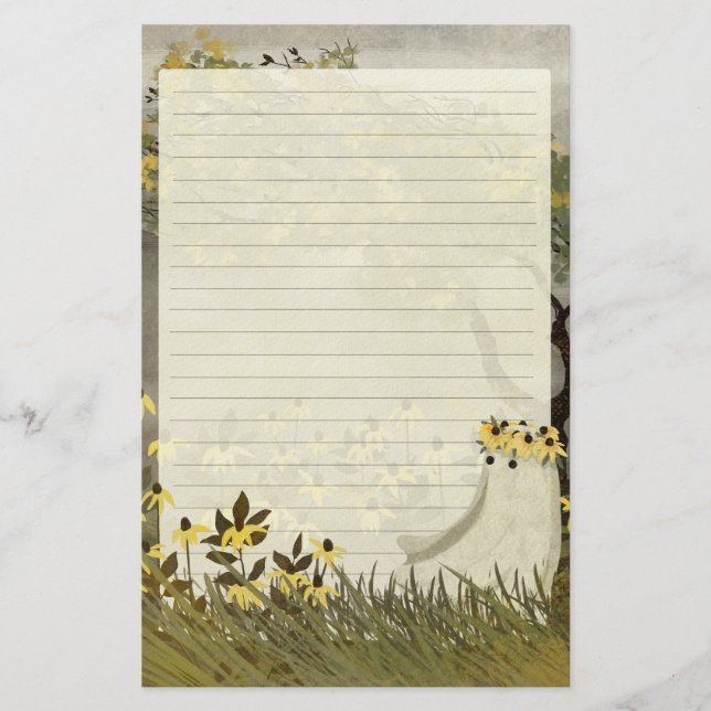 Flower Ghost - Lined Letter Writing Paper (Front)