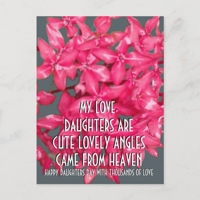 FLOWER GIFT FOR DAUGHTERS DAY POSTCARD (Front)