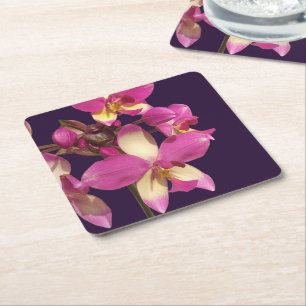 FLOWER GIFT FOR MOM DAD GRANDMOTHER, DAUGHTER, SON SQUARE PAPER COASTER
