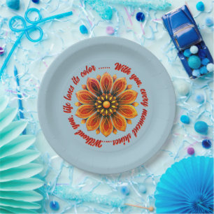FLOWER GIFT MOM DAUGHTER SISTER TEACHER FRIEND PAPER PLATE
