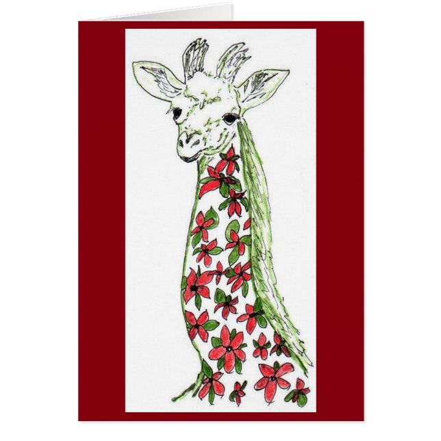 Flower Giraffe & Organic African Space Art Card (Front)