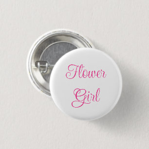Flower Girl 1 Inch Round Button