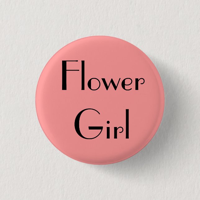 Flower Girl 1 Inch Round Button (Front)