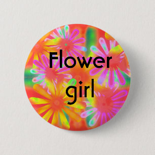 flower girl 2 inch round button