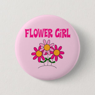 Flower Girl 2 Inch Round Button