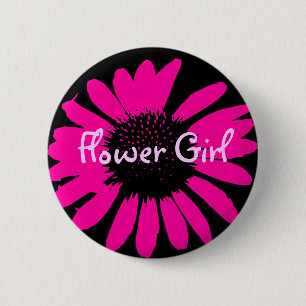 Flower Girl 2 Inch Round Button