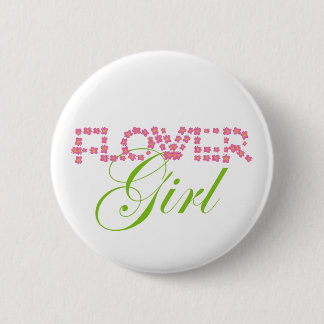 Flower Girl 2 Inch Round Button