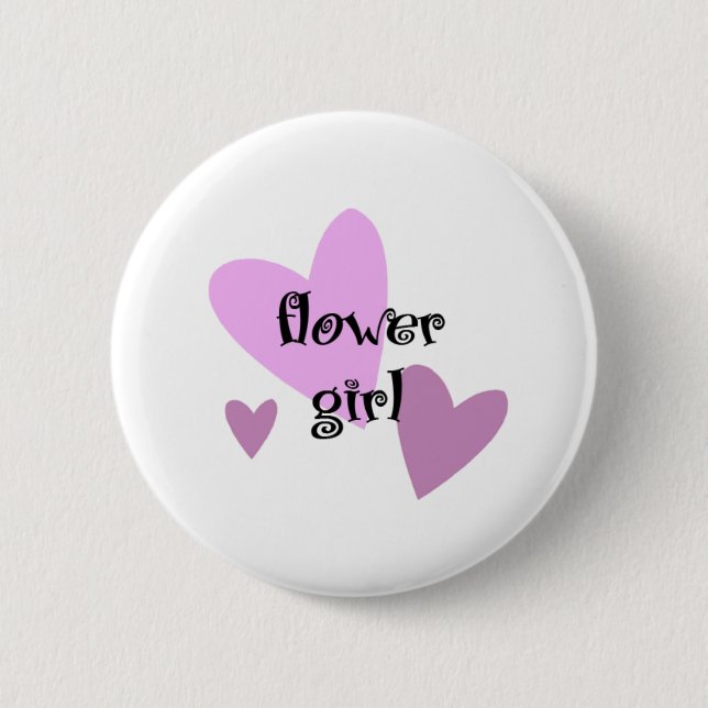 Flower Girl 2 Inch Round Button (Front)
