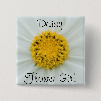 Flower Girl 2 Inch Square Button