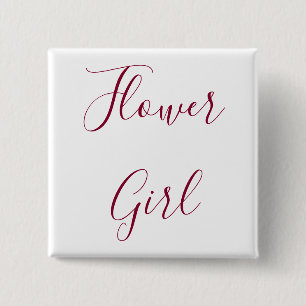 Flower Girl 2 Inch Square Button