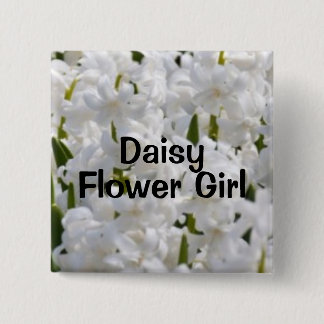 Flower Girl 2 Inch Square Button