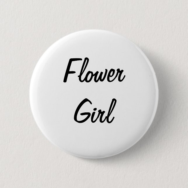 Flower Girl Badge 2 Inch Round Button (Front)
