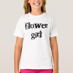 Flower Girl Black Text T-Shirt