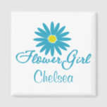 Flower Girl/ Blue Daisy Magnet<br><div class="desc">(multiple products selected) Customize our blue daisy flower girl design with any name for your flower girl.  Makes a great gift.</div>