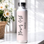 Flower Girl Blush Pink Bridal Shower Water Bottle<br><div class="desc">Flower Girl Water Bottle in Blush Pink for Wedding,  Bridal Party,  Bridal Shower,  Bachelorette Party. Check out more products with this design in the collection below.</div>