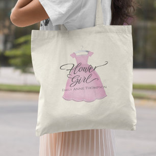 Flower Girl Calligraphy Script Custom Tote Bag