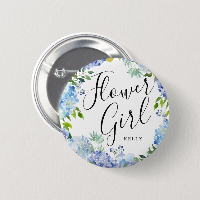 Flower Girl Carolina Bloom Custom Wedding 2 Inch Round Button (Front & Back)