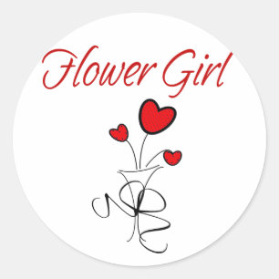 Flower Girl Classic Round Sticker