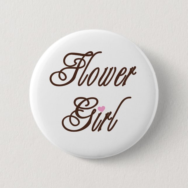 Flower Girl Classy Browns 2 Inch Round Button (Front)
