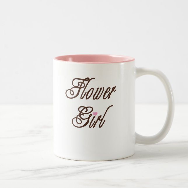 Flower Girl Classy Browns Two-Tone Coffee Mug (Right)