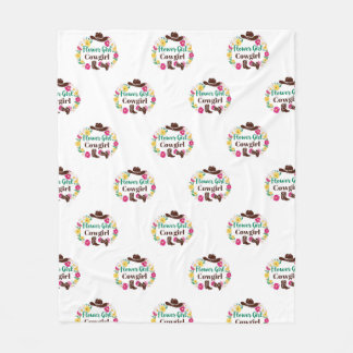 Flower Girl Cowgirl  Fleece Blanket