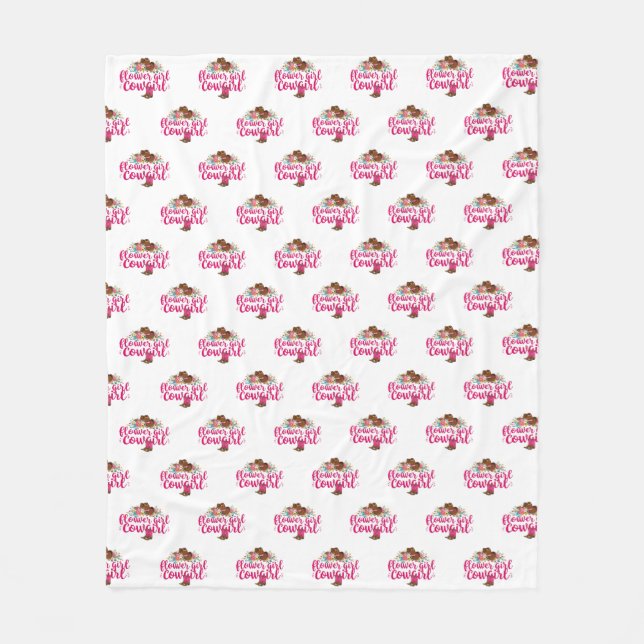 Flower Girl Cowgirl  Fleece Blanket (Front)