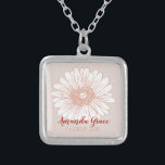 Flower Girl Daisy Personalized Silver Plated Necklace<br><div class="desc">It makes it a perfect gift for a flower girl. Email me at JMR_Designs@yahoo.com if you need assistance or have any special requests.</div>