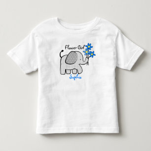 Flower Girl Elephant with Pink Flowers Toddler T-shirt