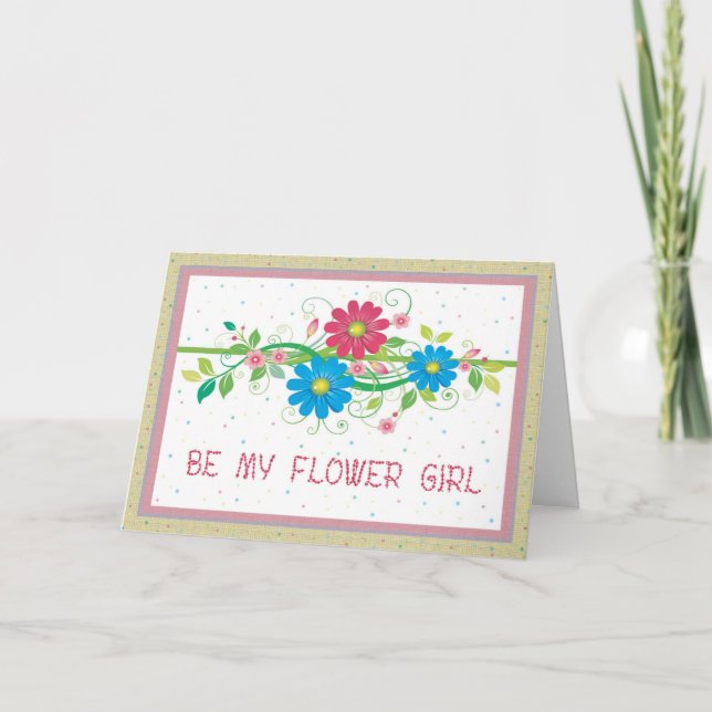 Flower Girl Floral Bridal Party Invitation (Front)