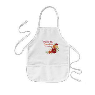 Flower Girl Floral Deep Orange, Yellow tones Kids Apron
