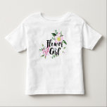 Flower Girl Floral Watercolor Wedding Toddler T-shirt<br><div class="desc">The design features a modern watercolor floral design with a calligraphy text.</div>