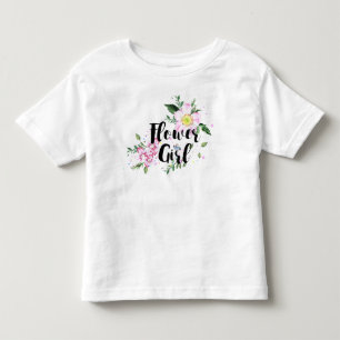 Flower Girl Floral Watercolor Wedding Toddler T-shirt