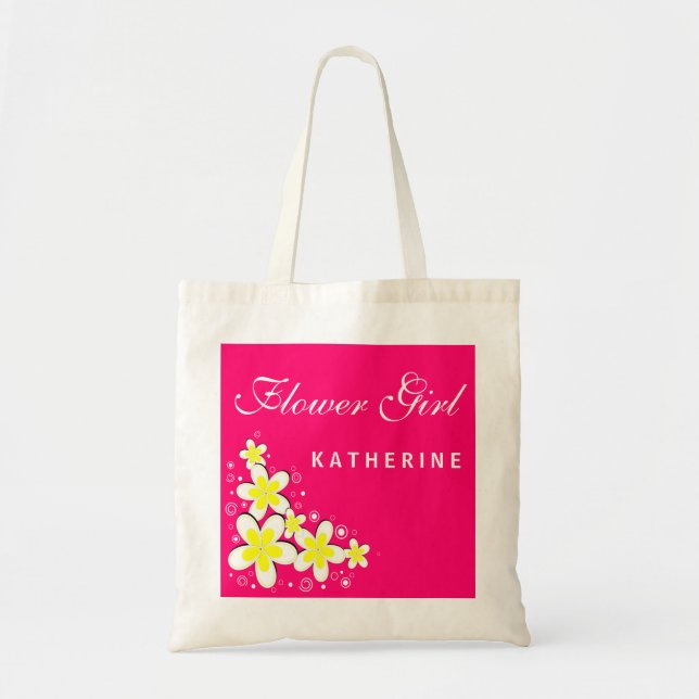 Flower Girl Frangipani Sac fourre-tout à budget fl (Devant)