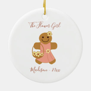 Flower Girl Gingerbread Christmas Ceramic Ornament