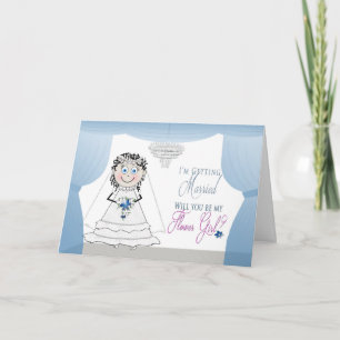 FLOWER GIRL INVITATION -  BRIDE WITH CHANDELIER