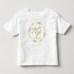 Flower Girl Lacy Gold Filigree Wedding Young Child Toddler T-shirt